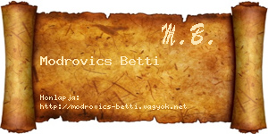 Modrovics Betti névjegykártya